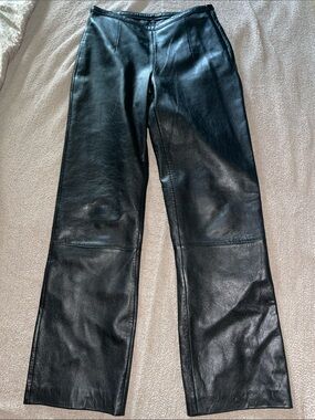 VTG Wilsons Pelle Studio Leather Pants Lined Black High Rise Women's 6